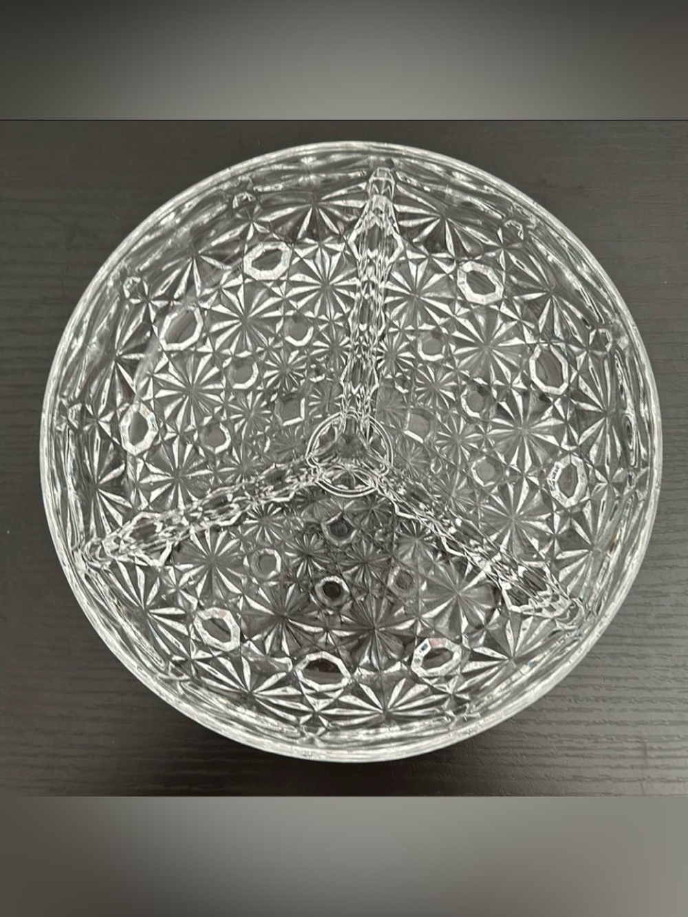 Daisy Button Divided 3 Part Round Relish Dish by Indiana Glass